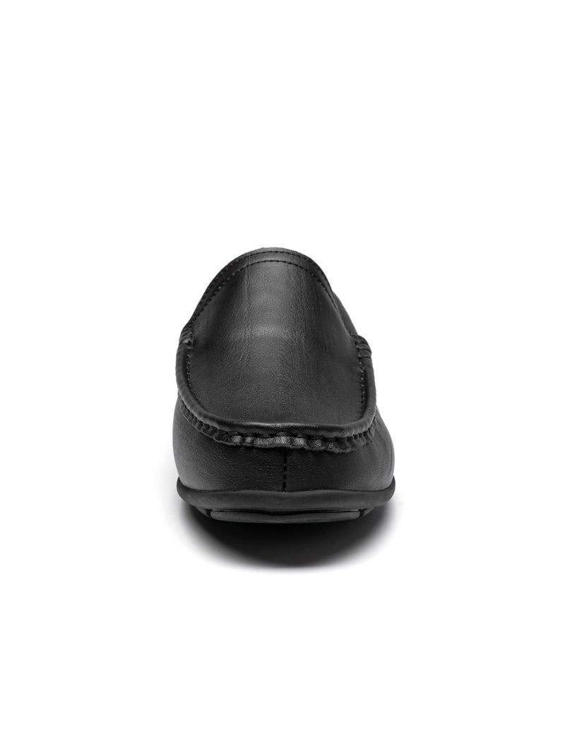 Go Tour Menâ€™s Casual Leather Fashion Slip on Loafers Shoes Black B 12/49 - Image 4